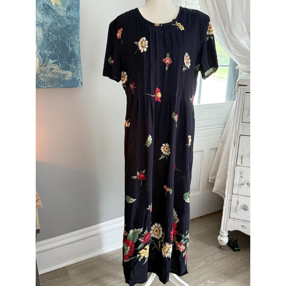 Vintage 90s Jessica Howard Maxi Dress Size 16 Floral Cottagecore Grunge Boho